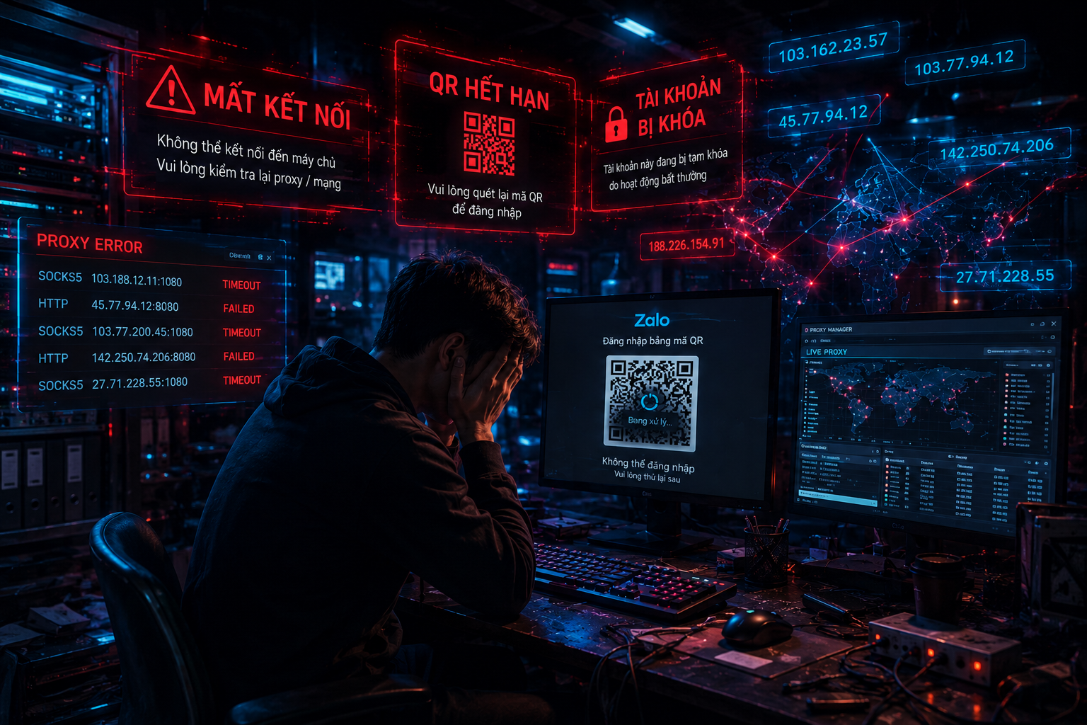 Zalo quét QR không đăng nhập được khi dùng Proxy – Nguyên nhân & cách khắc phục